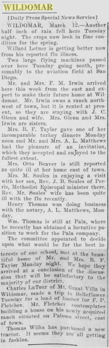 Article from March 12, 1920